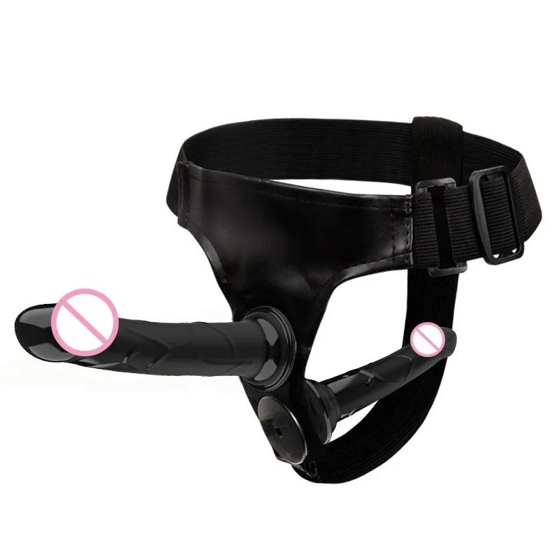 Couples Harness Strap-on with 2 Vibrations Realistic Dildos for Anal G-spot Stimulation Prostate Massager Adult Sex Toy for Wom