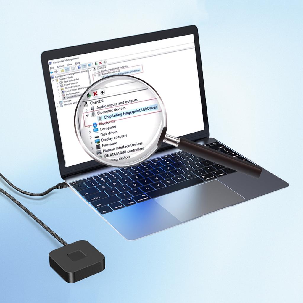Сканер отпечатков пальцев с кабелем 5 футов для Windows Hello, Биометрический считыватель для входа по отпечатку пальца для Windows 10/11