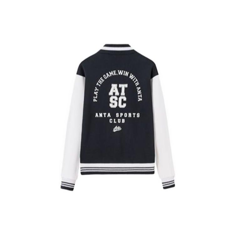 Anta Толстая однобортная бейсбольная куртка с длинным рукавом, мужские куртки, черная 152348726S-3