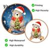 Seasonal Window Art for Home Christmas Bear Static Clings, Cute Holiday Glass Decals, Waterproof PVC Indoor Outdoor Decor Stickers Store Doors