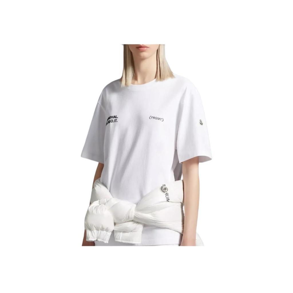 Moncler X Frgmt Collaboration Ss23 Logo Short Sleeve T-Shirt Unisex Tops White I209U8C00002M3265001