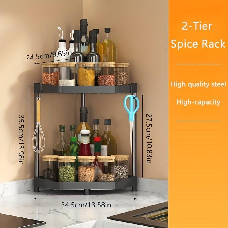 1 шт. двухслойная треугольная стойка, стеллаж для хранения приправ, угловые полки для душа в ванной комнате, для кухонной столешницы и ванной комнаты