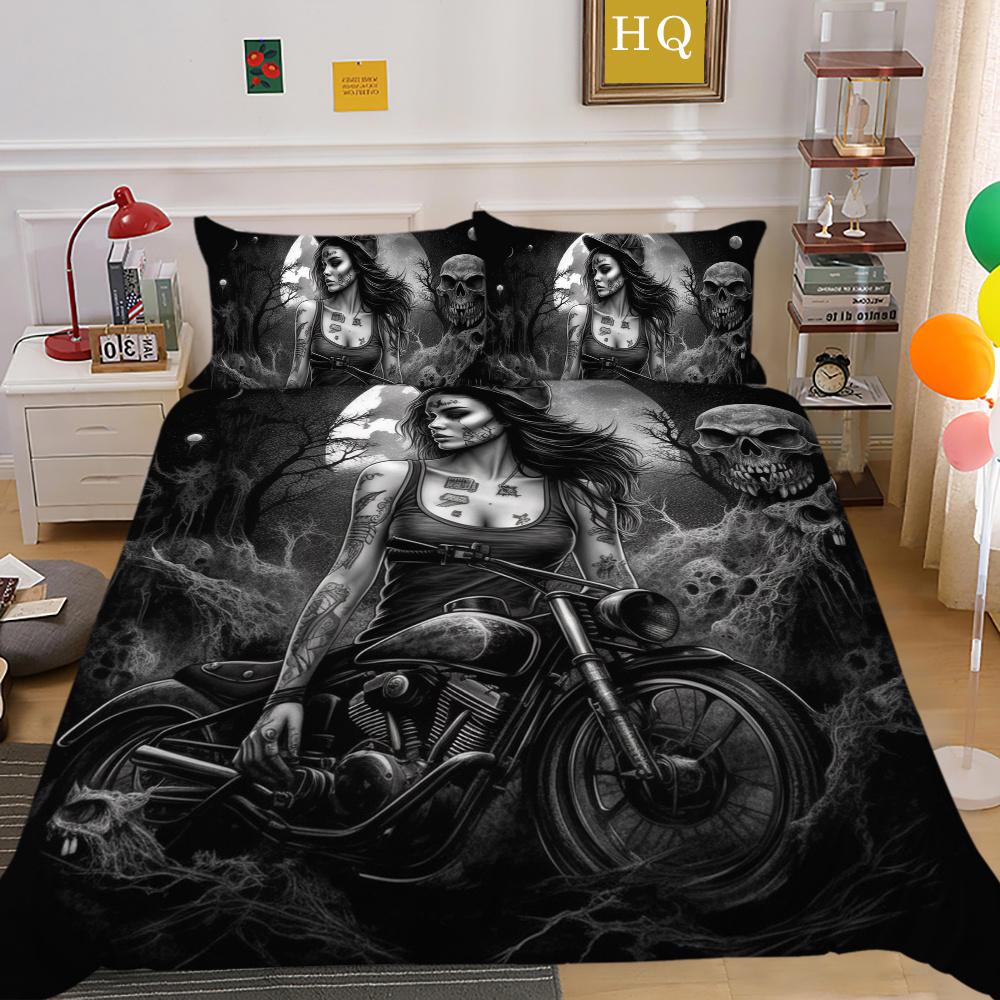 3D Красота Череп Печати Постельная Одежда Твин Размер Полиэстер Покрывала Подростковый Дизайн Модный Домашний Текстиль