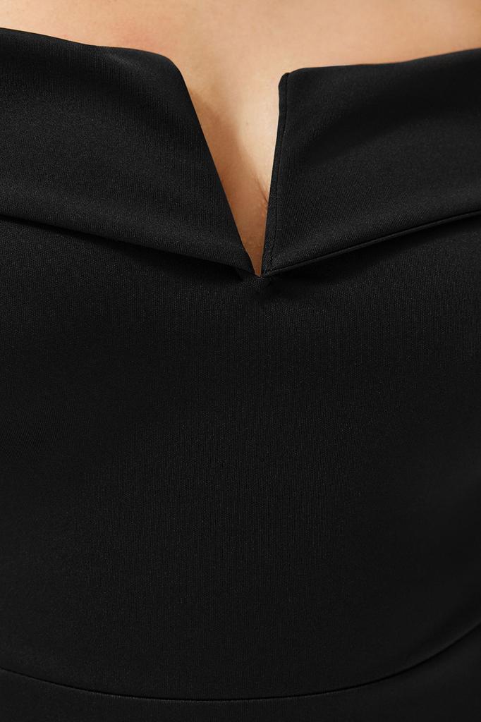 Женское платье больших размеров, черное двухслойное вязаное платье с воротником