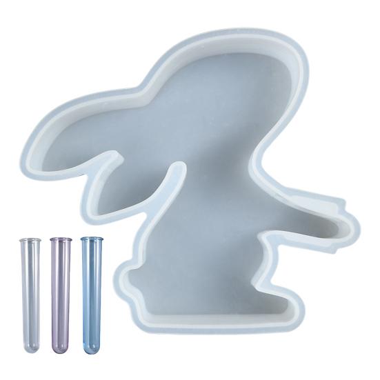 1 комплект вазы для цветов в виде кролика с 3 пробирками для гидропонных растений, станция для размножения растений в виде пасхального кролика, эпоксидная смола, литье, силиконовая форма