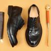 Мужские кожаные туфли Goodyear ручной работы, стираные, британские, винтажные, деловые, повседневные, Brock