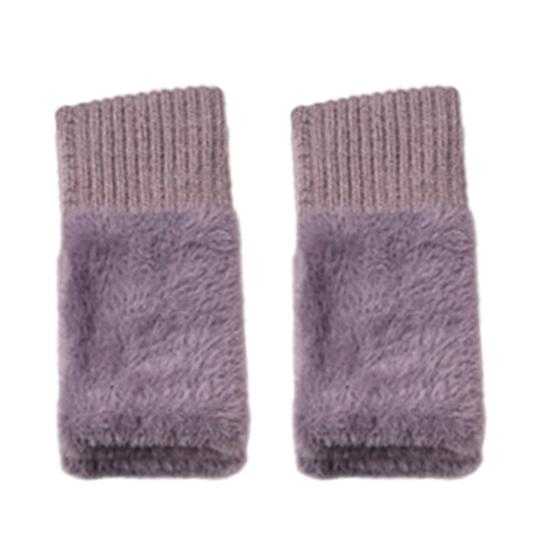 Перчатки без пальцев Женские Длинные Митенки Флисовая подкладка Сенсорные Вязаные Перчатки Термальные Мягкие Эластичные Нарукавники для Зимы Работы Печати