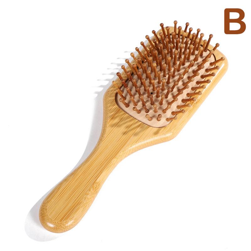 Бамбуковая деревянная щетка для волос Массажная расческа Массажер для кожи головы для роста волос Антистатическая выпрямляющая щетка Мягкая щетка для бороды для детей