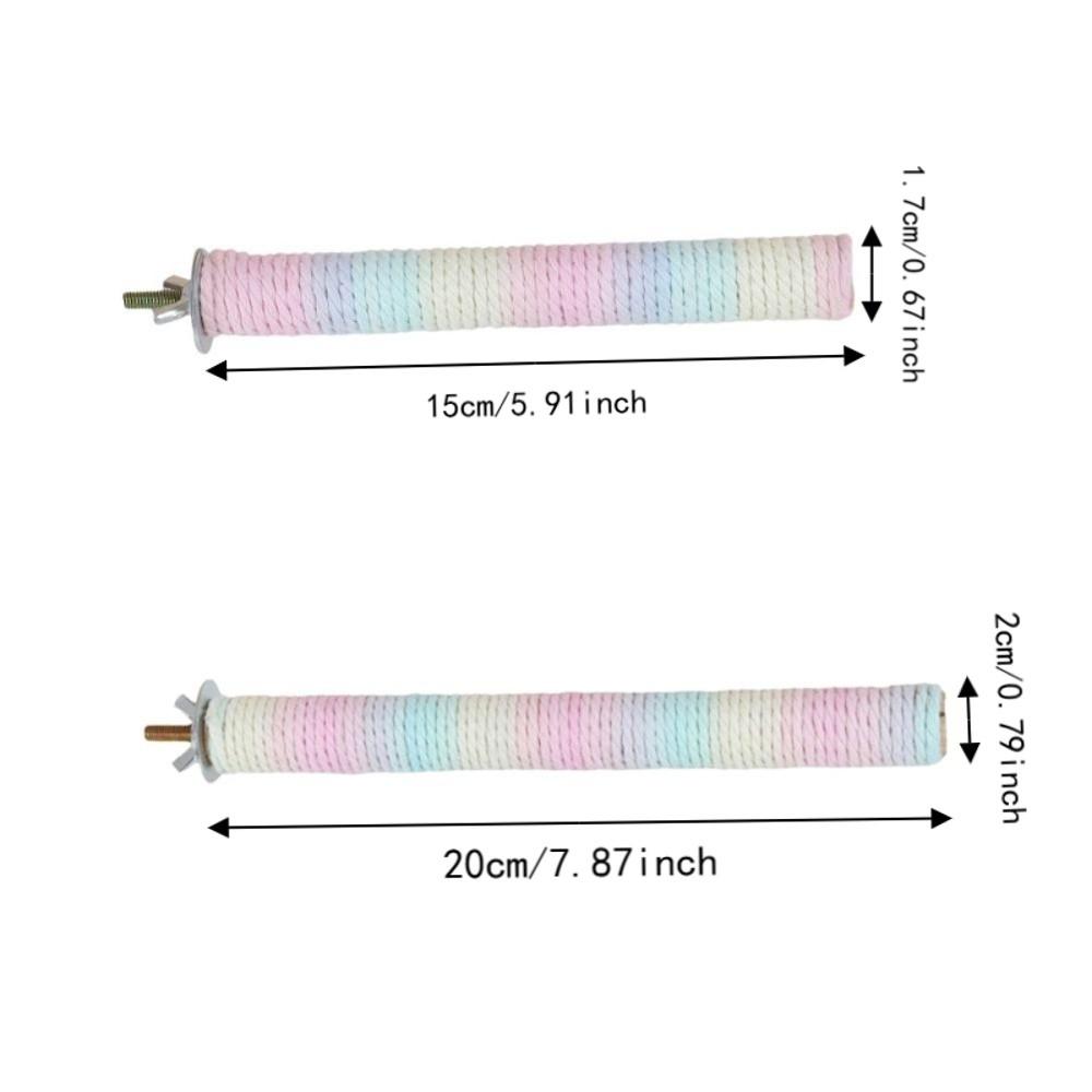 Colorful Parrot Standing Perch Comfortable Grip Bird Teeth Chew Pole Small Medium Birds