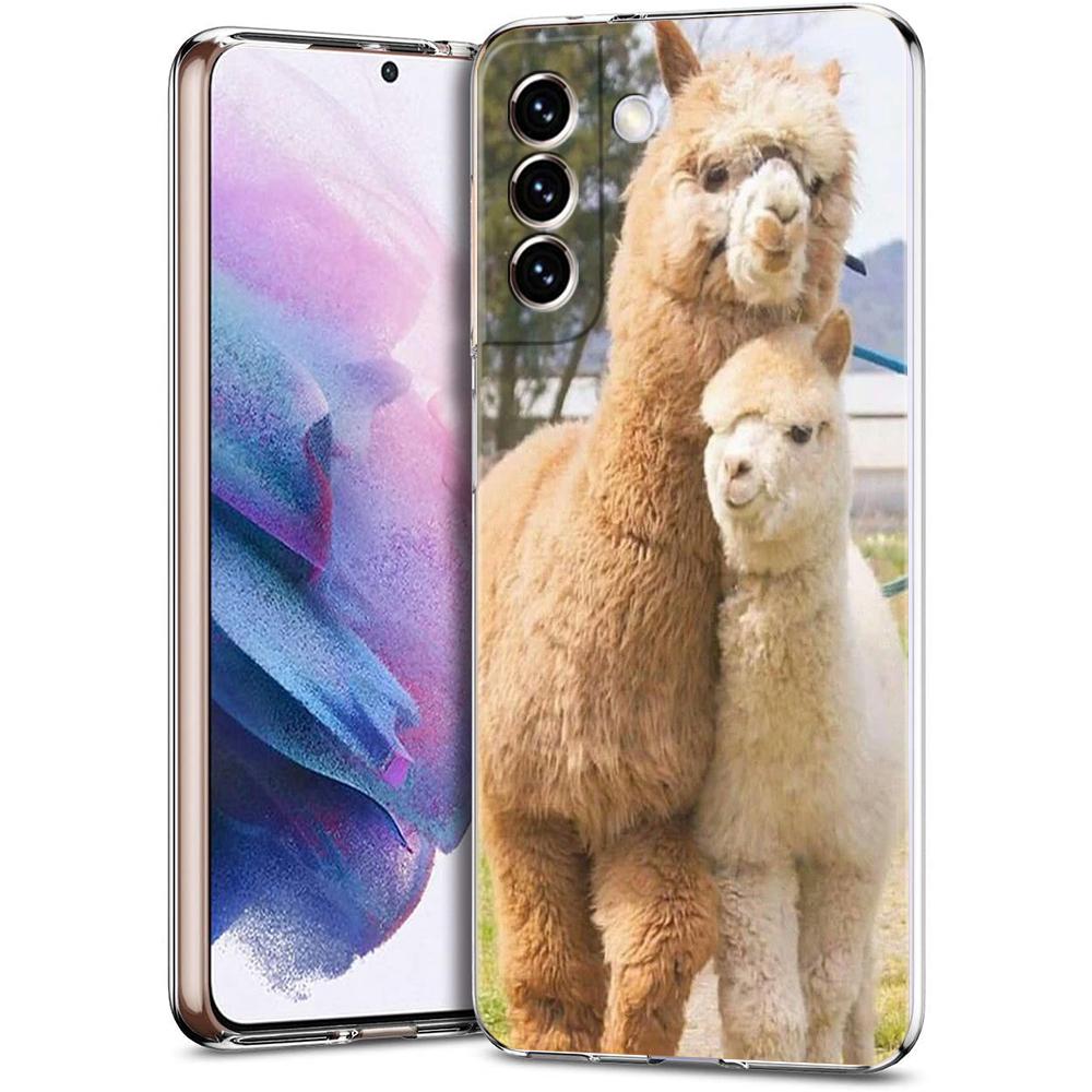 Phone Case For Samsung Galaxy S24 Ultra S23 FE S22 S20 S21 5G S10 S9 Plus S10E S8 Soft Silicone Clear Kawaii Alpaca lovely Cover