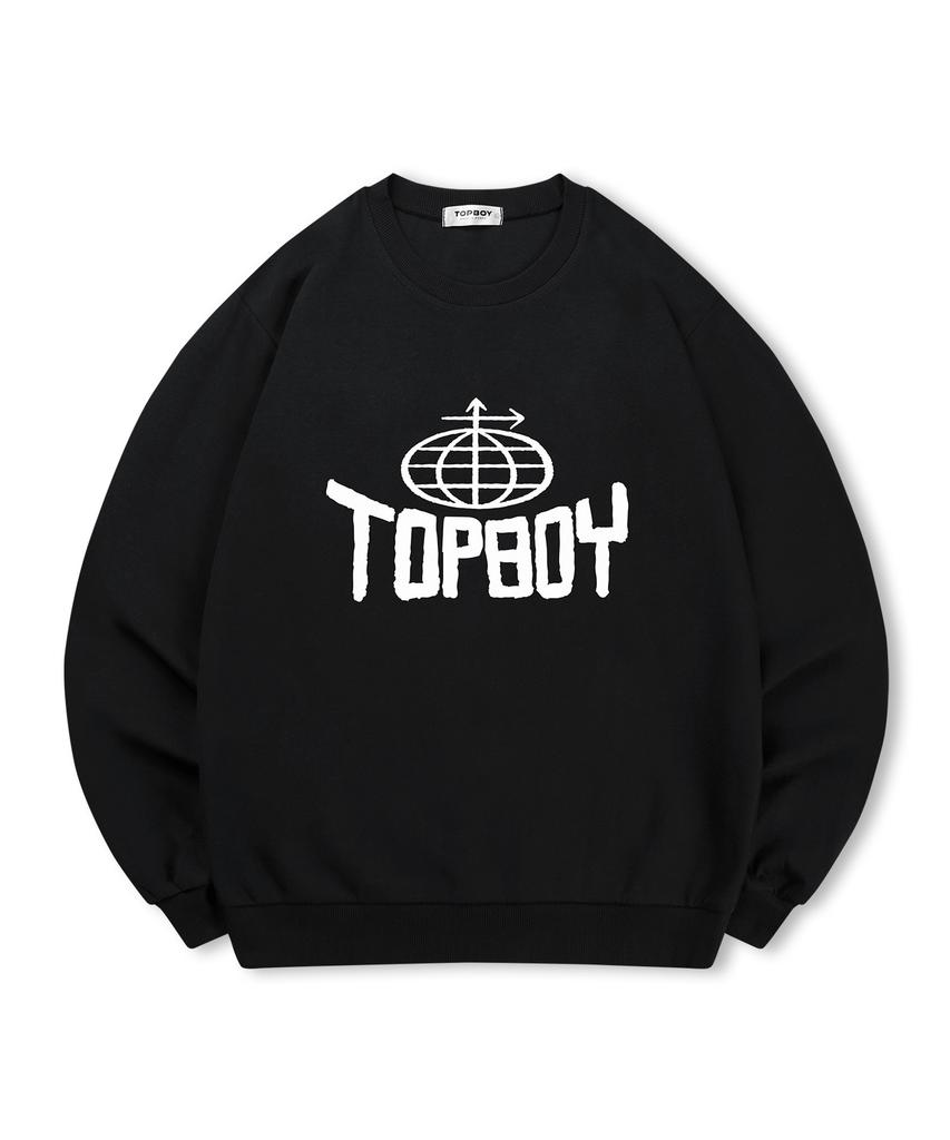 TOPBOY [Без флиса или с флисовой подкладкой] Свитшот с принтом Aeroglobe (Тип C)