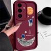 Мягкий чехол для Samsung Galaxy S24 FE S25 Edge S22 S23 Ultra A56 A36 A26 A55 A16 A15 A35 A25 A14 A54 Милый чехол для телефона с космонавтом