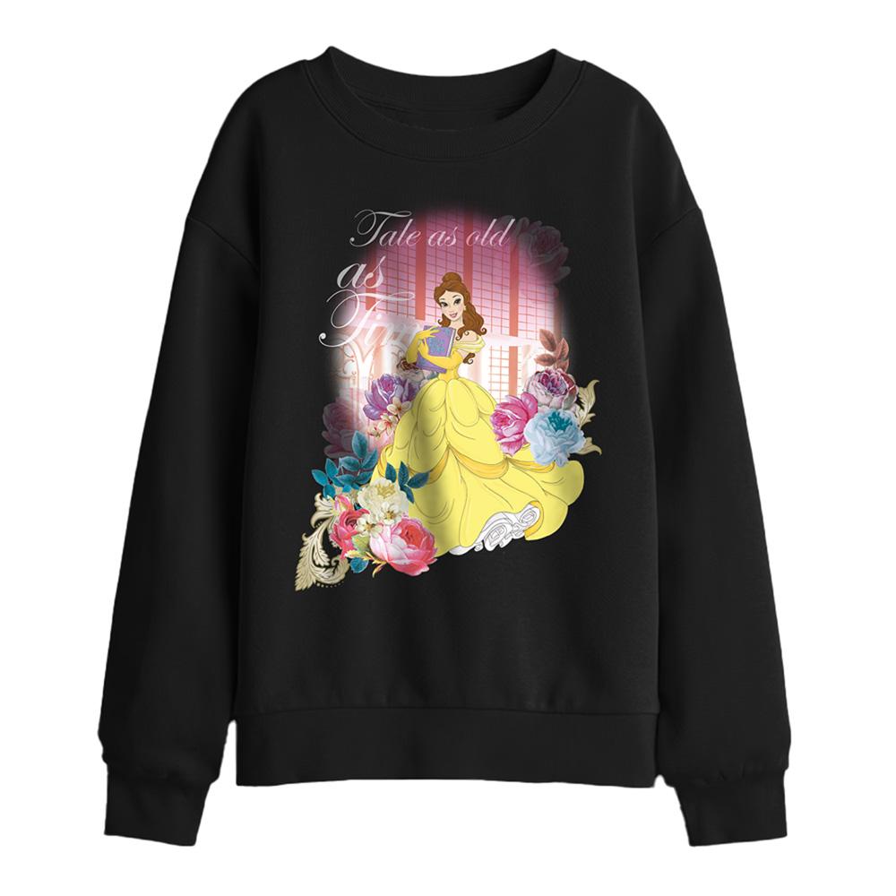Beauty And The Beast Childrens/Kids Belle Flowers Window Sweatshirt