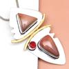 Серебряное колье с гранатом Подарочный драгоценный камень Родохрозит Родохрозит, 18"