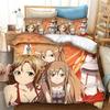 Комплект постельного белья Anime SAO Yuuki Asuna, пододеяльник, одеяло, комплект постельного белья, наволочка, размер King Queen Twin для мальчиков и девочек для взрослых