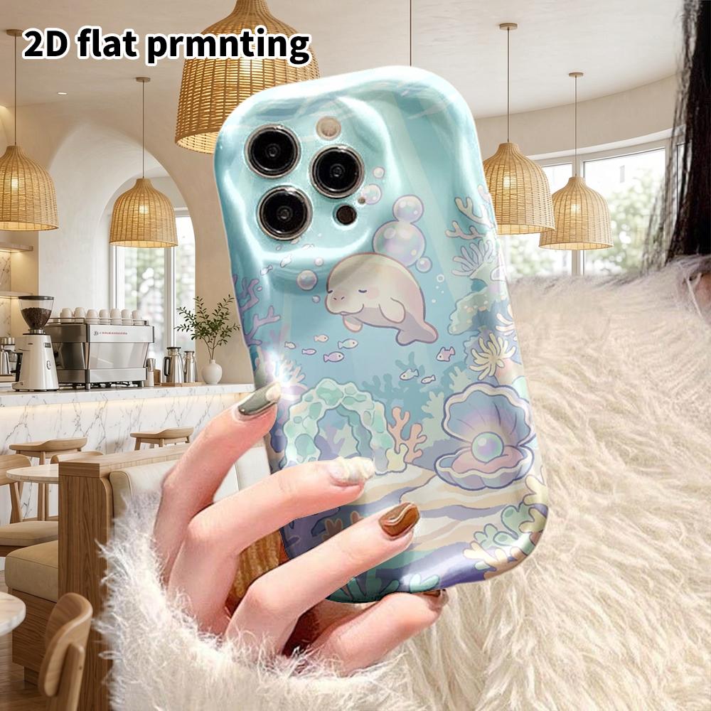 Phone Case: 2D flat design suitable for iPhone 18 17 16 15 14 13 Pro protective case, couple style, light blue color, Christmas and Halloween gift