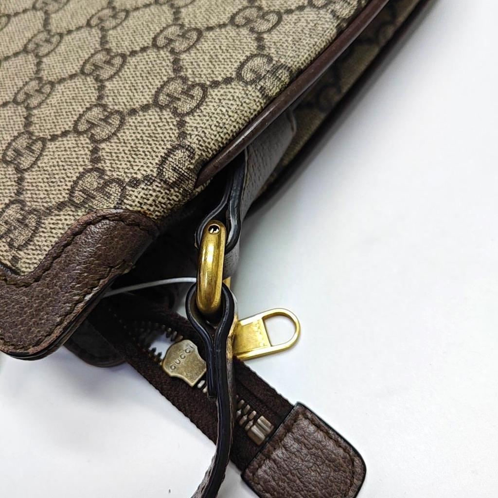 [Pre-Owned] Ophidia Logo Stripe Web Canvas And Leather Accordion Shoulder Bag - Very Good #11X2S4C