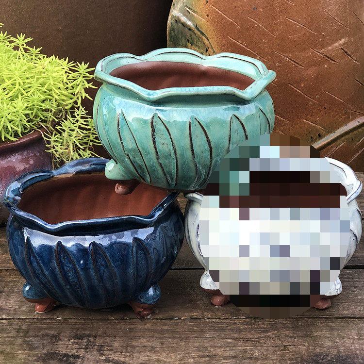 Yixing Handmade Coarse Pottery Medium Succulent Planter - Breathable Zisha Ceramic Ebony Tree Pot for Green Plants