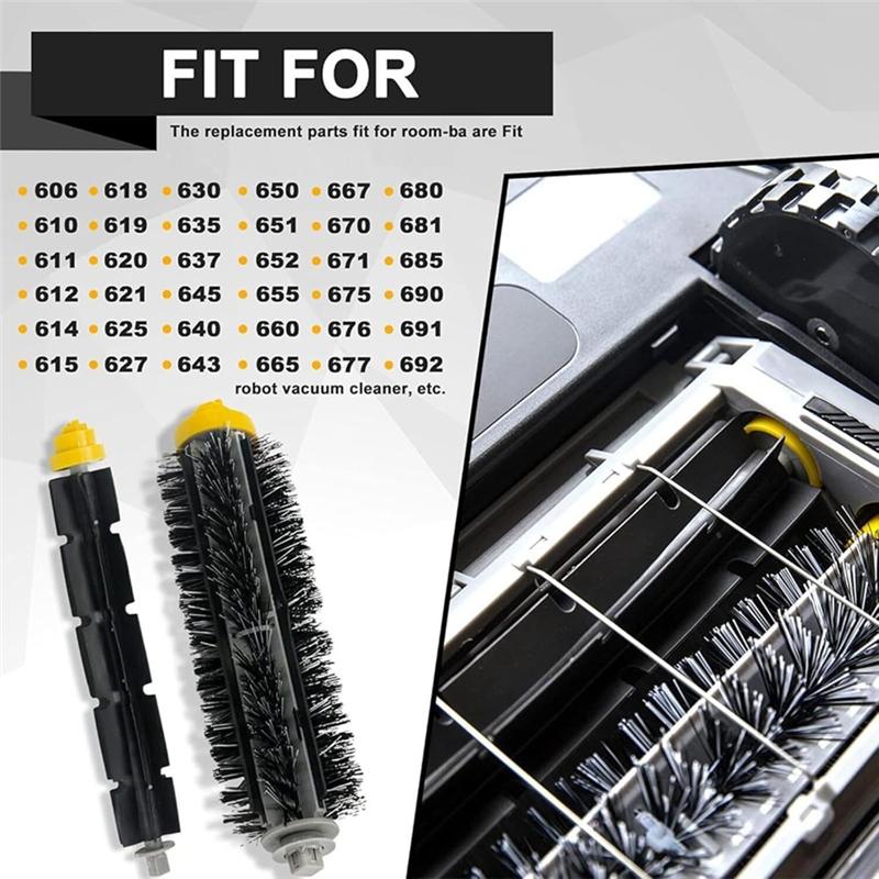 Promotion! For Irobot Roomba 600 Series 660/670/680/690/6 Vacuum Cleaner Rubber Brush Hepa Filters Accessories