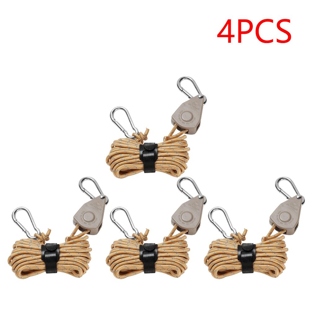 4 м регулируемый трос для кемпинговой палатки, вешалка для троса, трос для тента, подъемный трос, крюк, прочный трос, вешалка-зажим