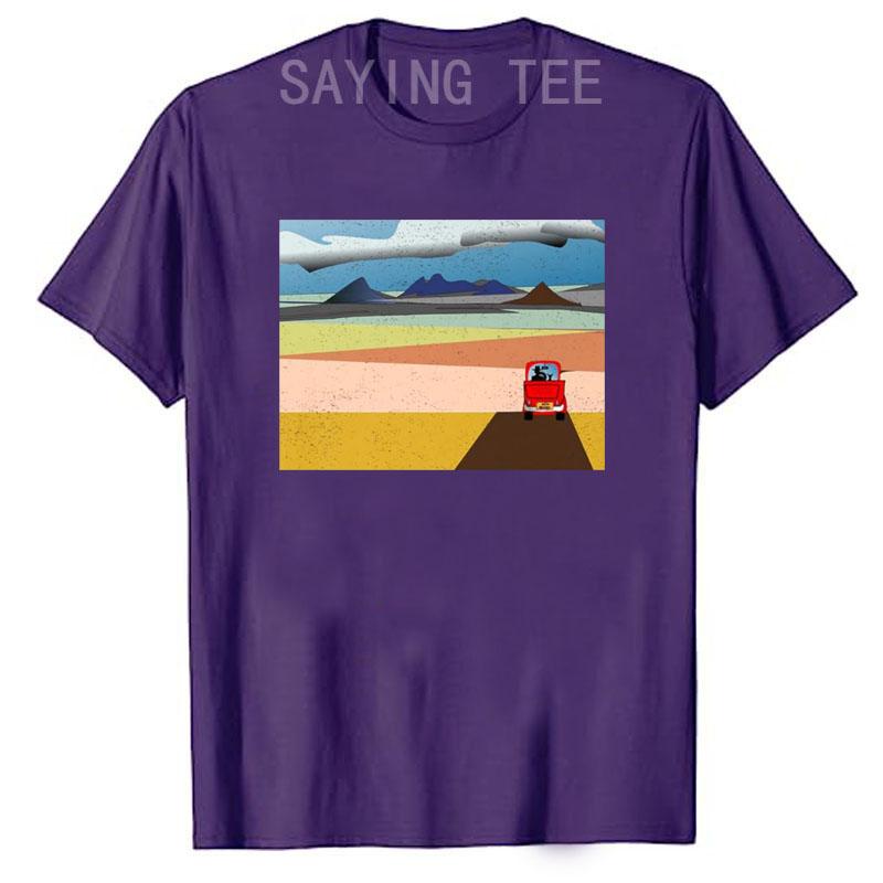 Desert DriveFunny Music Situation Art TShirt Desert Driving Y2k Design Graphic Outfit Short Sleeve Tees Fashion Novelty Gift