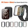 Чехол из ПК + закаленного стекла для Xiaomi Mi Band 9 Pro mart Band Полное покрытие Защитная пленка для экрана для Mi Band 9pro Защитный бампер