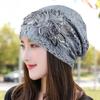 Women's Turban Spring Autumn Thin Lace Bowknot Flower Slouchy Hat Outdoor Pull On Headscarf Cap