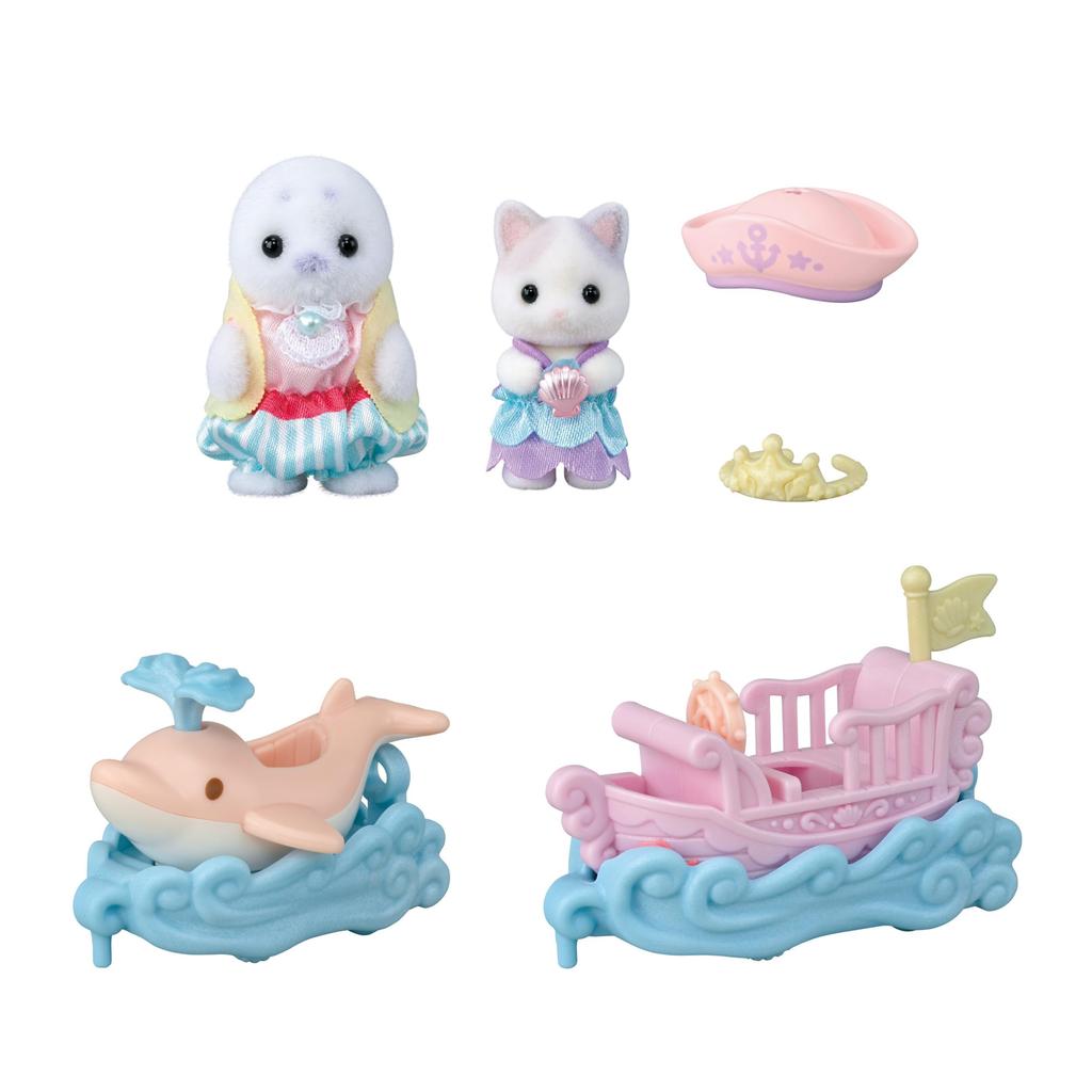 Sylvanian Families Amusement Park [Amusement Park Vehicle Set - Boat & Dolphin] Co-80 ST Mark Ages 3 and Up Toy Dollhouse Sylvanian Families Epoch