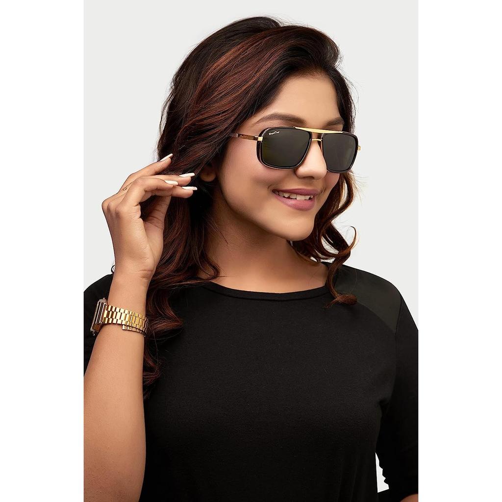 Denny Blue Gradient Glass and Silver Frame Square Nirvana Поляризованные солнцезащитные очки для мужчин и женщин