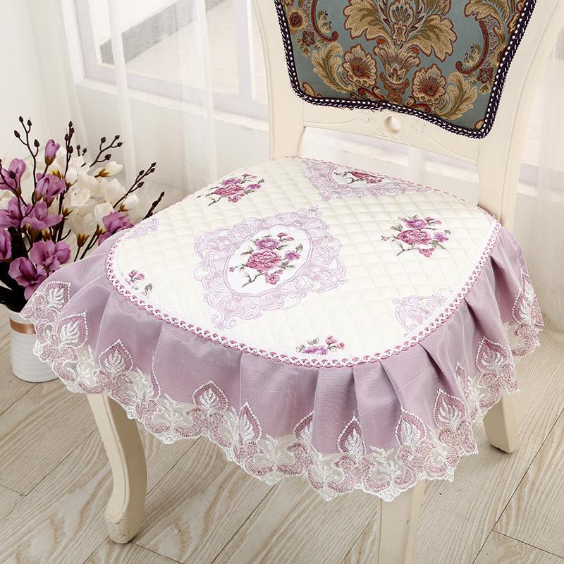 Подушка для обеденного стула, европейские подушки для сидений с принтом и кружевом, качественный коврик для стула Four Seasons, нескользящая подушка для ягодиц