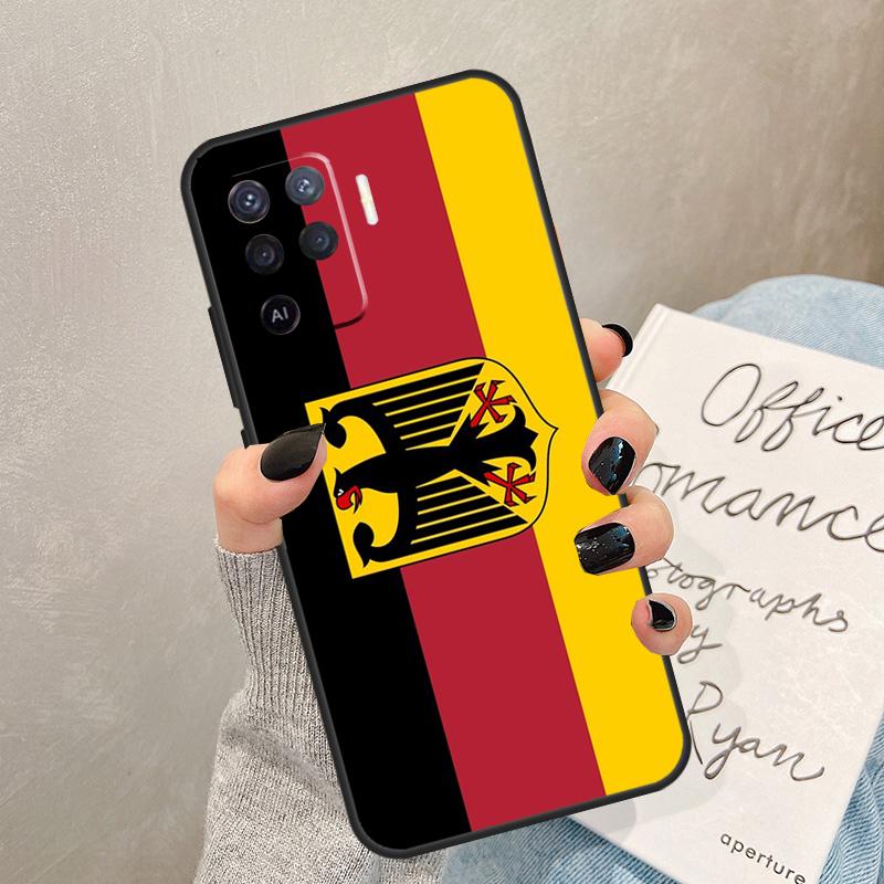 Чехол-эмблема с флагом Германии для Oppo A78 A98 A18 A38 A58 A60 A80 A40 A77 A57 A17 A74 A54 A94 A96 A76 A16 A15 A5 Pro