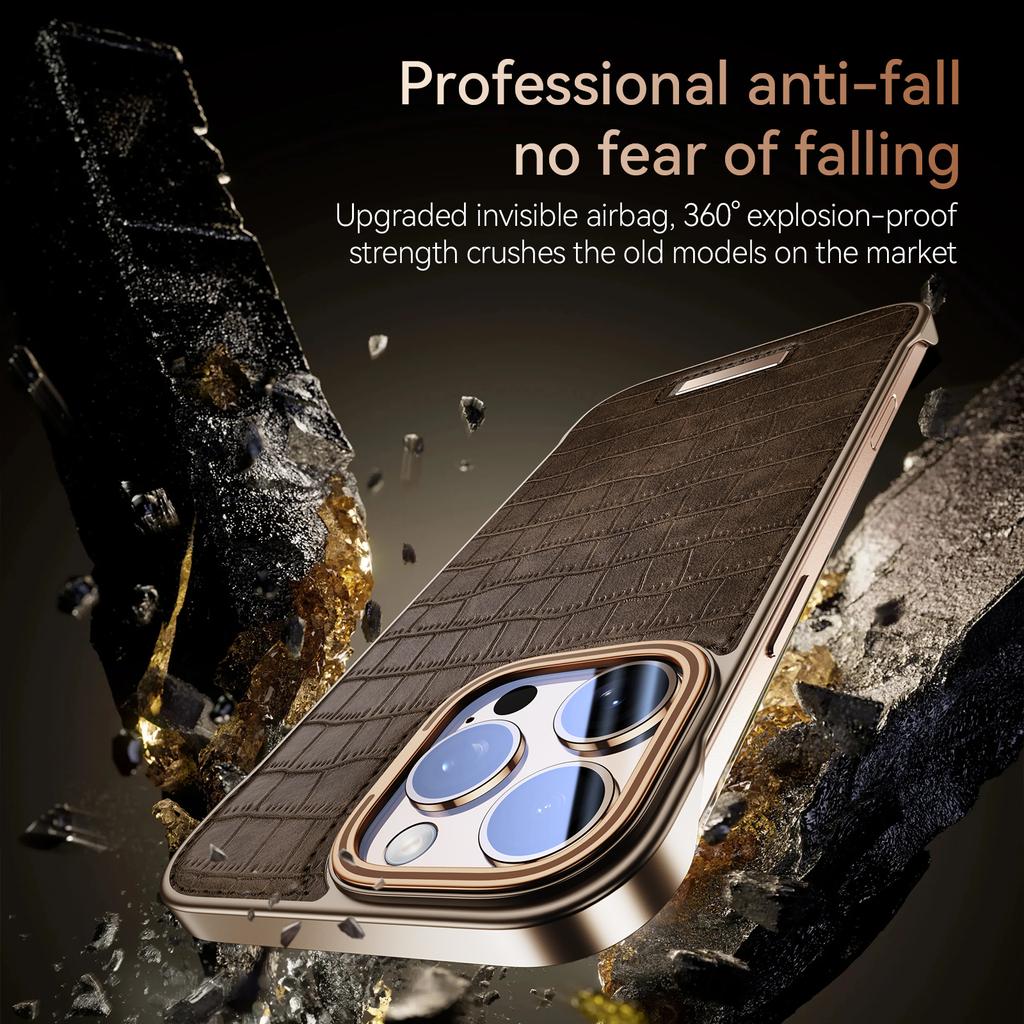 Чехол-рамка с крокодиловым узором для iPhone 16, 15, 14, 13, pro max, ультратонкий деловой чехол-накладка для Apple 16pro MAX, аксессуары