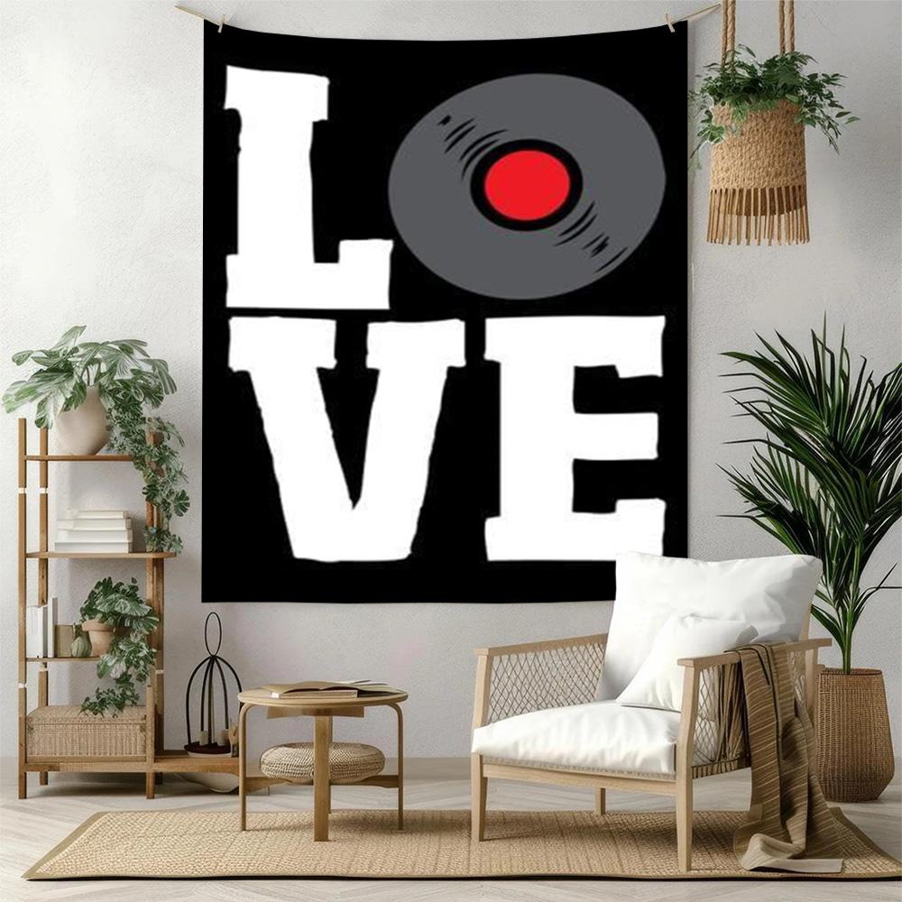 Love Records Wall Decor Tapestry Art For Pet Memorial Birthdaywedding Party Backdrop Family Gift