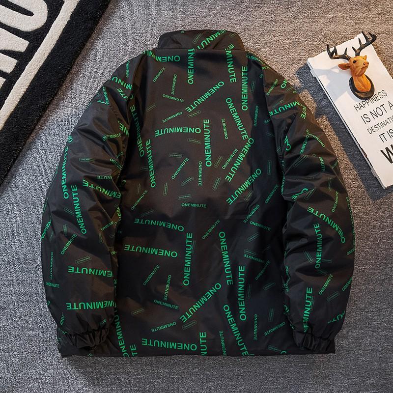 Mens Reversible Short Puffer Coat Winter Thick Warm Loose Plus Size Cotton Jacket