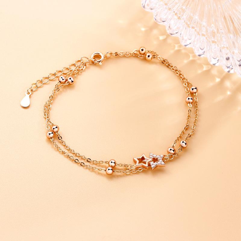 Звездное небо История двухслойный браслет звезда для женщин Ниша Изысканный модный универсальный браслет из бусин Подарок для женщин