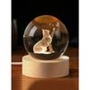 Cat Lover Gifts for Women 3D Cat Figurines In Crystal Ball 60mm Decor Kitty Snow Globes Gift Glass Sphere with Wooden Light Base
