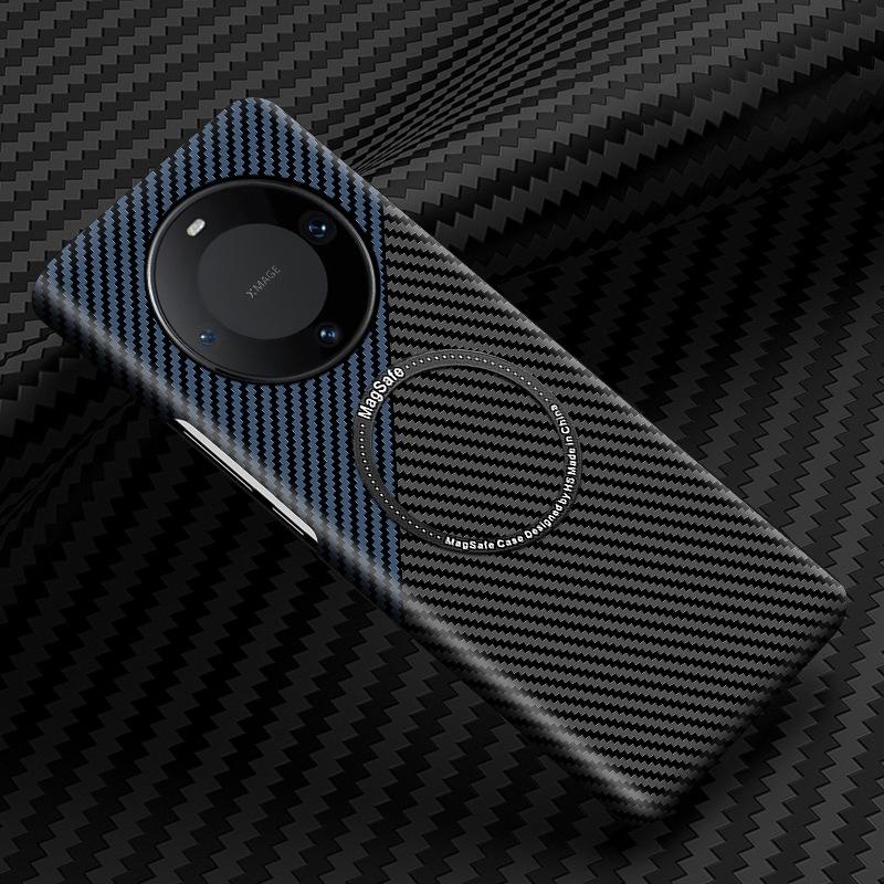 Подходит для Huawei Mate60pro, чехол для мобильного телефона с рисунком из углеродного волокна, ультратонкий 50RS матовый магнитный защитный чехол с защитой от падения 340