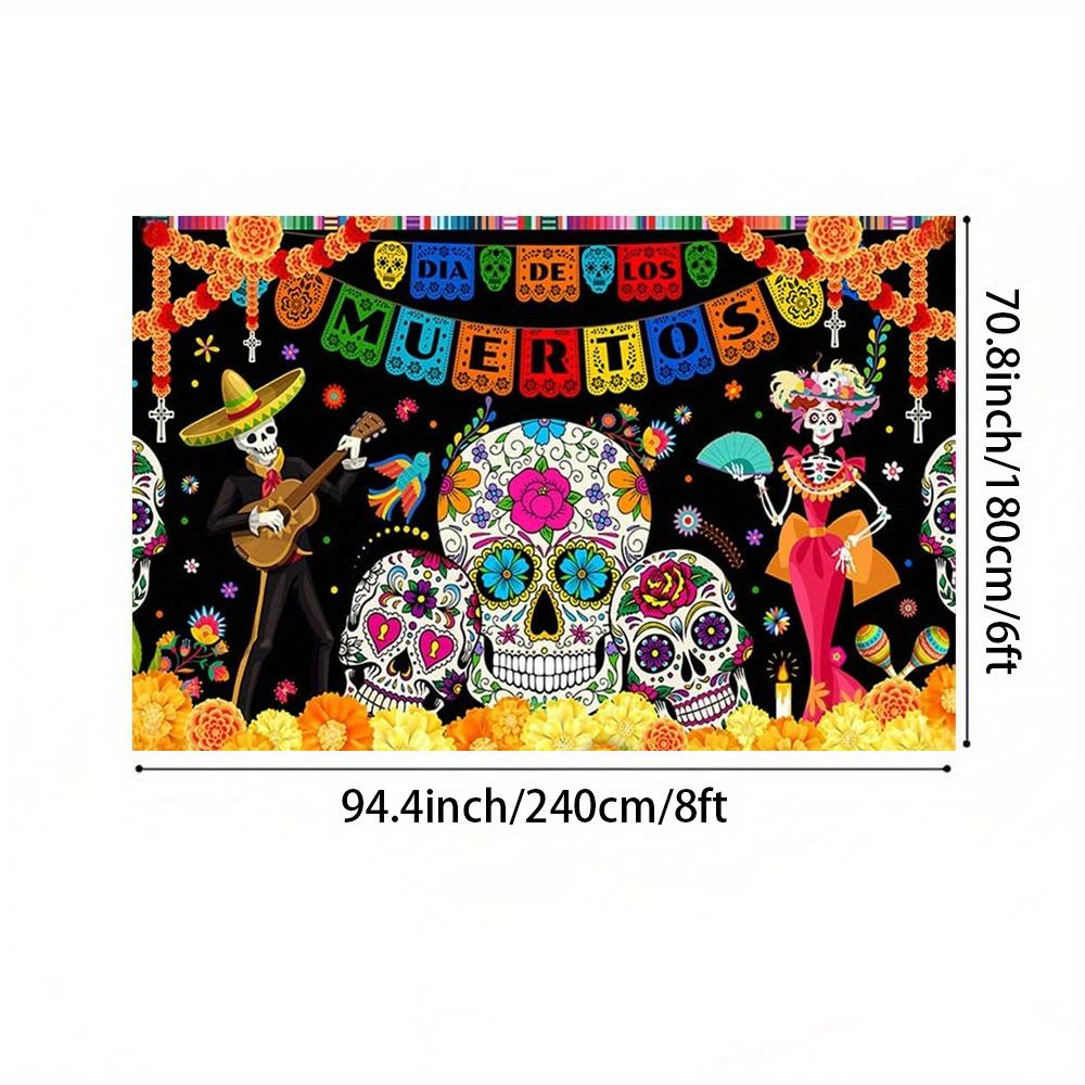 2D flat banner, Halloween party banner, party revelry, skeleton couple, flowerszyc