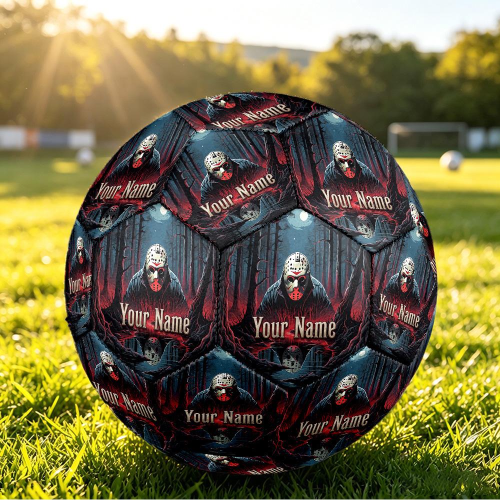 Size 5 FootballFriday the 13th Jason Voorhees Durable PU Soccer Ball for Sports Training Outdoor Competition
