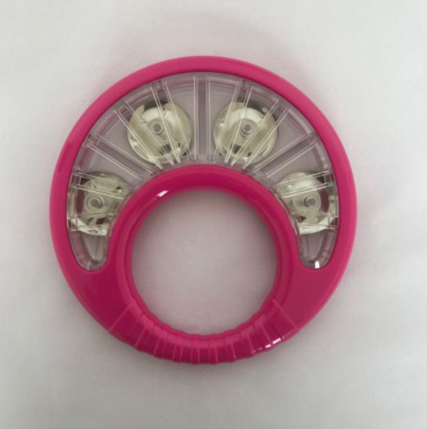 Orff Tambourine Ring Hand Held Drum Double Side Jingle Bells Children Enlightenment Music Toys Flower Model Percussion Toys