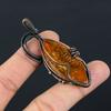 Подвеска ручной работы из медной проволоки из натурального балтийского янтаря, длина 2,76 дюйма, O3E20