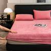 Теплая плюшевая простыня на резинке, эластичный чехол для матраса, бархатное покрывало для кровати, полный комплект, зимнее мягкое семейное двуспальное постельное белье 120/150/180x200см