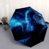 1pc Blue Cosmic Dragon Pattern Automatic Umbrella is Fashionable and Good-Looking, Suitable for Travel and Daily Use.R044