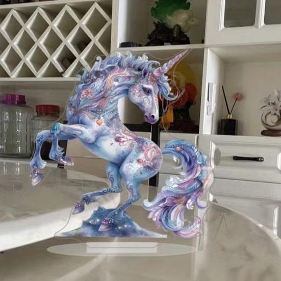 Horse Shaped Acrylic Sign 2D Flat Horse Tabletop Centerpiece for Corner Living Room Fireplace Shelf Office Home Decor