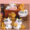 Charming Resin Cow Figurine Good Luck Decoration For Office And Home Tabletop