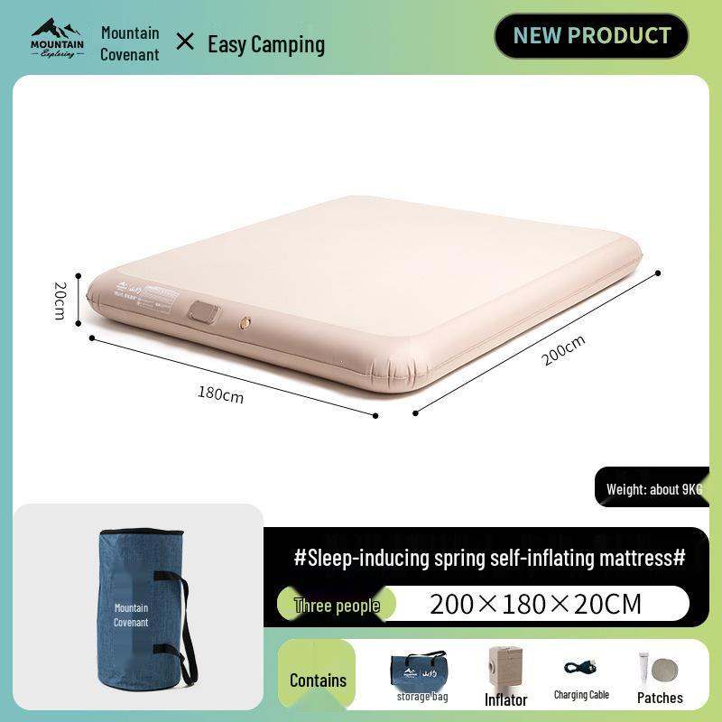 Mountain Inflatable Camping Mattress – Automatic Airbed for Outdoor & Home Use