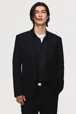 Однобортный пиджак HM Slim Fit черного цвета