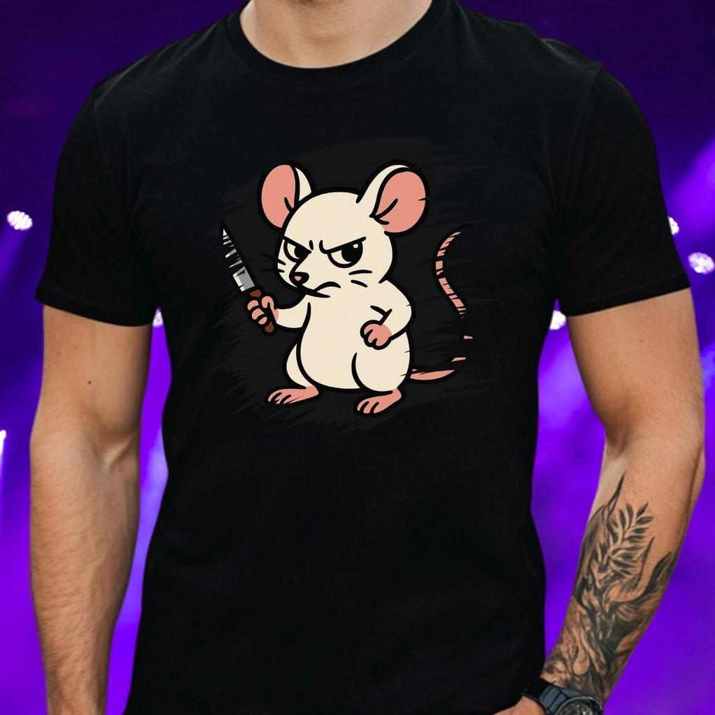 T-Shirt Herren Gefährliche Cartoon Maus Motiv Baumwolle Größe S bis 5XL