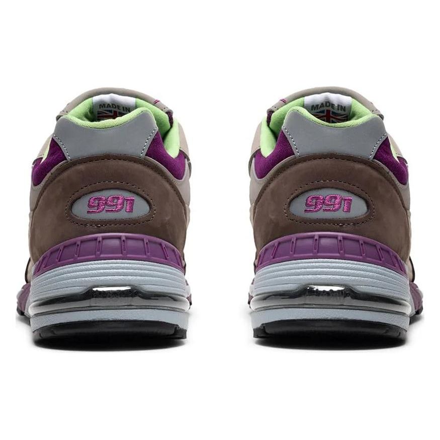 Stray Rats x New Balance 991 Сделано в Англии Фиолетовый Зеленый Женские Кроссовки Серый W991SRG