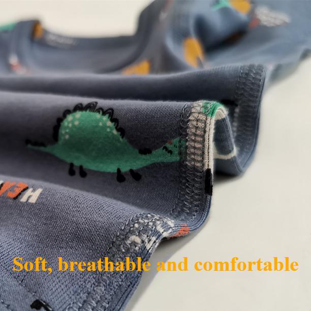 Детский комплект нижнего белья из хлопка с высокой талией для мальчиков и девочек, бесшовный домашний костюм для защиты живота